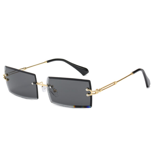 Frameless trimmed square sunglasses