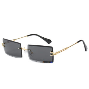 Frameless trimmed square sunglasses