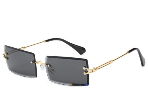 Frameless trimmed square sunglasses
