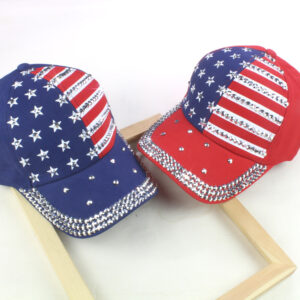 Summer And Autumn New Korean Version Tide New American Flag Diamond Denim Baseball Washed Summer Outdoor Sun Hat Peaked Cap