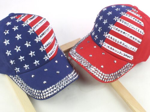Summer And Autumn New Korean Version Tide New American Flag Diamond Denim Baseball Washed Summer Outdoor Sun Hat Peaked Cap