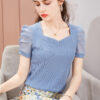 Clothes Women's T-shirt Women's 2026 New Summer Short-sleeved T-shirt French Palace Style Puff Sleeve Top Women's Autumn
