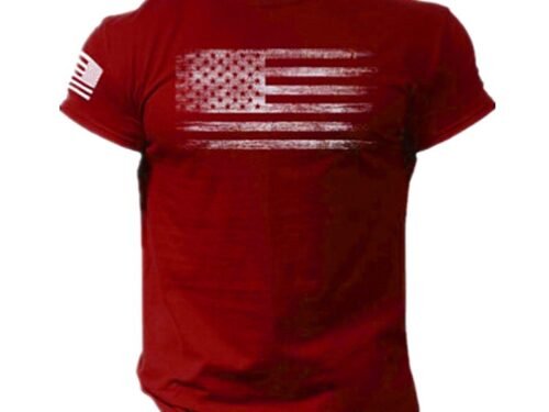 Men's Summer Patriotic 3D Printing T-shirt American Flag T-shirt