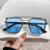 New Style Sunglasses Fashion Modern Metal Sunglasses Big Frame Glasses Slimming Beach Sunshade Mirror
