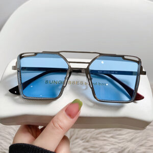 New Style Sunglasses Fashion Modern Metal Sunglasses Big Frame Glasses Slimming Beach Sunshade Mirror