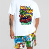 Basketball Printed T-shirt Shorts Men's New Loose Casual T-shirt Set
