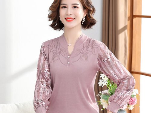 Spring And Autumn Knitted Tops Western-style Yarn Sleeves Bottom Shirts T-shirts Loose Small Shirts