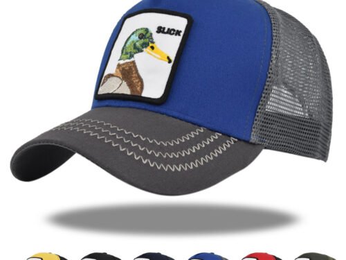 Cross-border Duck Embroidered Baseball Cap Patch Animal Embroidered Cap Mesh Baseball Cap Sunshade Mesh Cap