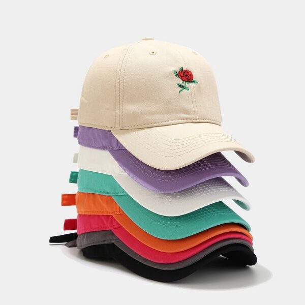 0O1CN01QhyC182AbGnUK7HFf_!!2496528221-0-cib 2026 New Rose Embroidery Soft Top Baseball Cap Show Face Small Men And Women Street Elegant Peaked Cap Fashion All-match