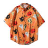 Men Vintage Shirt Summer Hawaiian Short Sleeve Shirt Oversiz