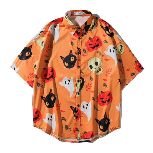 Men Vintage Shirt Summer Hawaiian Short Sleeve Shirt Oversiz