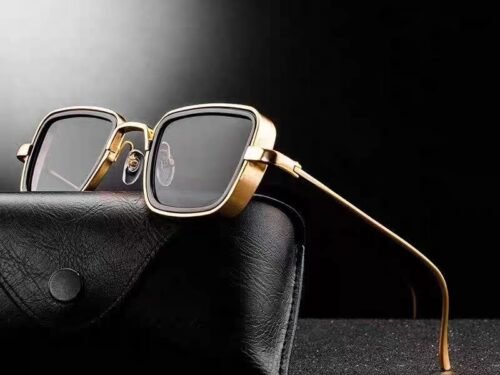New Indian Sunglasses Square Glasses Retro Thick Edge Metal Trendy Men's Sunglasses