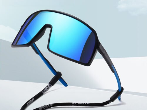 New TR90 One-piece Large-frame Sunglasses Trendy Men's Polarized Sports Sunglasses Riding Sunglasses Goggles 3034