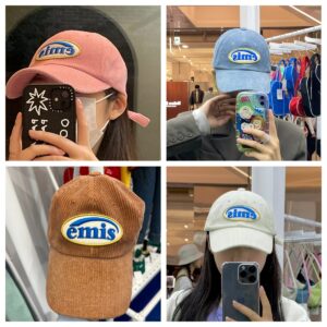 South Korea Emis Hat Hot Bar With Women's Baseball Cap Summer Sunscreen Duck Tongue Hat Big Head Corduroy Foreign Trade