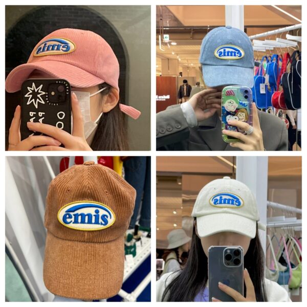 South Korea Emis Hat Hot Bar With Women's Baseball Cap Summer Sunscreen Duck Tongue Hat Big Head Corduroy Foreign Trade