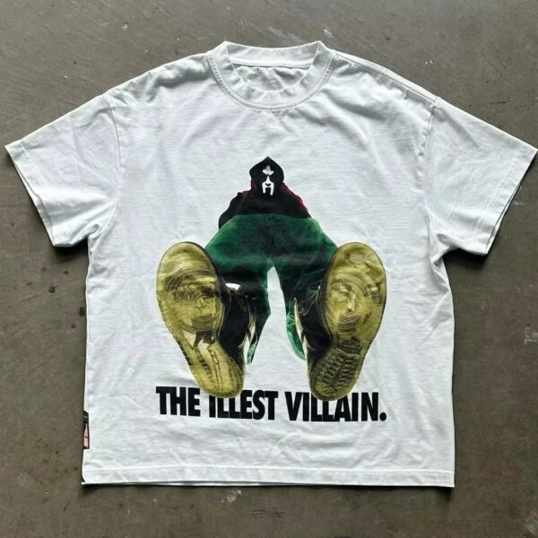 American Hip-Hop Character Print T-Shirt Casual Fashion Oversized T-Shirt Harajuku Gothic Retro Men's T-Shirt