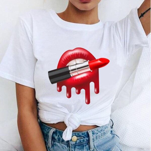 Red Mouth Lip Kiss T Shirt