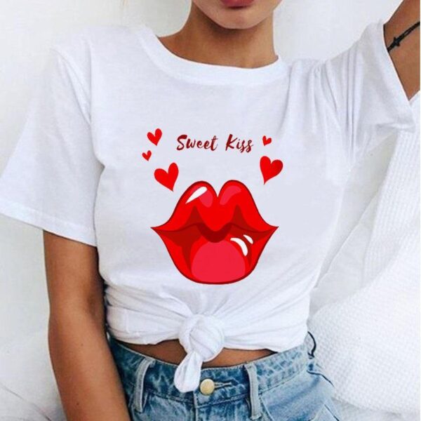 Red Mouth Lip Kiss T Shirt