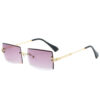 Frameless trimmed square sunglasses