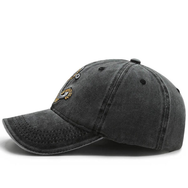 Hat Men's Spring And Summer Korean Version Tide Embroidery Sea Riveted Denim Baseball Cap Peaked Cap Travel Outdoor Travel Sun Hat