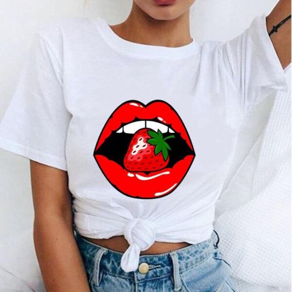 Red Mouth Lip Kiss T Shirt