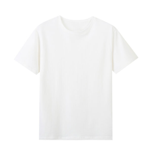 High-count Pure Cotton Short-sleeved Men's Bottoming Shirt 220g Solid Color 40-count Cultural Shirt Work Clothes White T Men