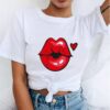 Red Mouth Lip Kiss T Shirt