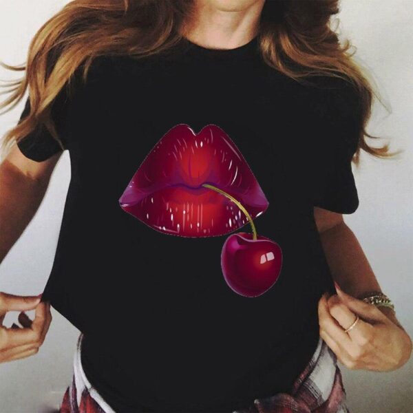 Red Mouth Lip Kiss T Shirt