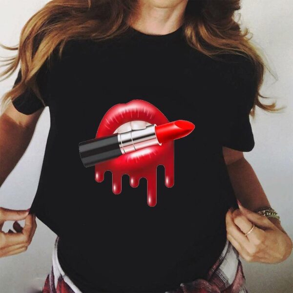 Red Mouth Lip Kiss T Shirt