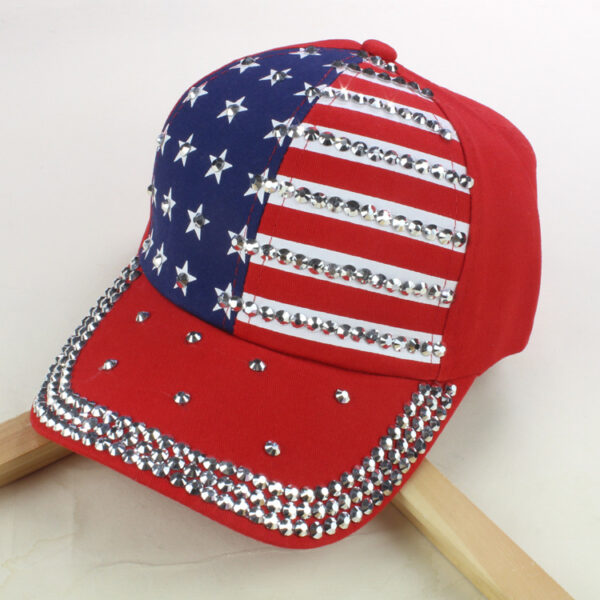 Summer And Autumn New Korean Version Tide New American Flag Diamond Denim Baseball Washed Summer Outdoor Sun Hat Peaked Cap
