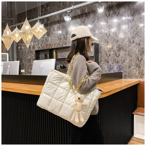 Thick Chain Tote Bags for Women Leather Big Shoulder Bag Ladies Large Capacity Shopper Purse Luxury Handbag