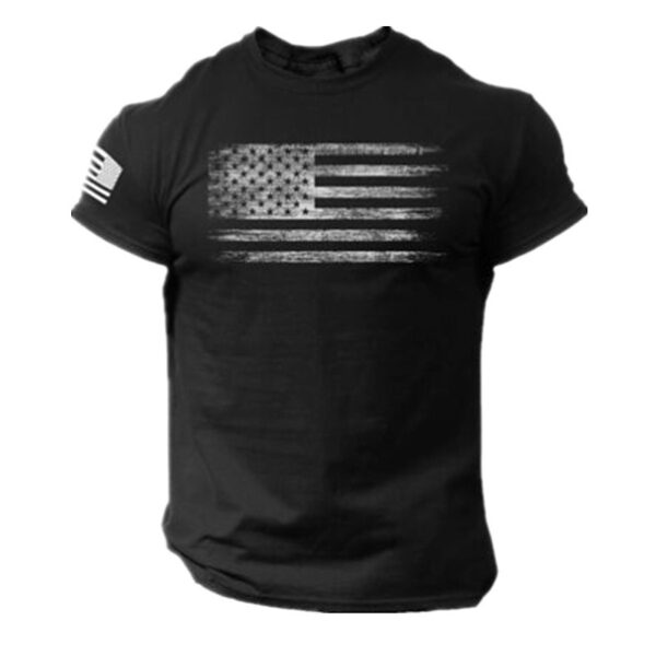 Men's Summer Patriotic 3D Printing T-shirt American Flag T-shirt