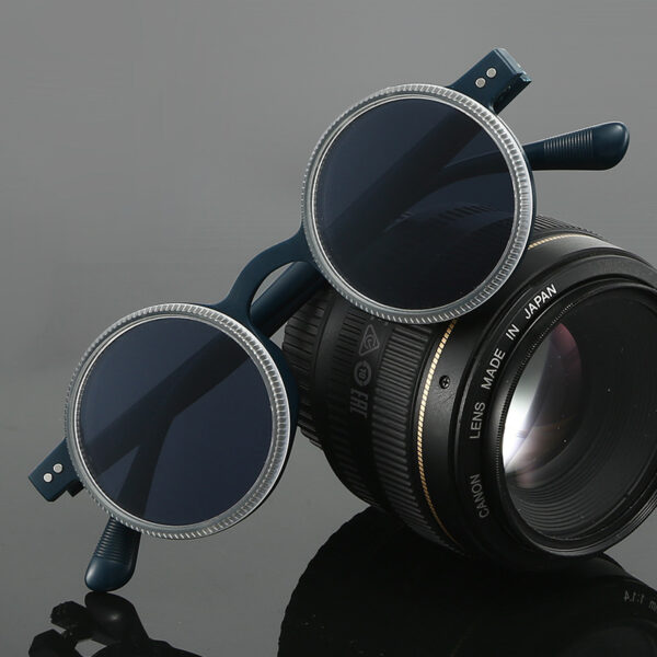 Adjustable Zoom Round Frame Polarized Sunglasses For Men Outdoor Anti-Uv Sunglasses For Men
