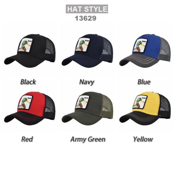 Cross-border Duck Embroidered Baseball Cap Patch Animal Embroidered Cap Mesh Baseball Cap Sunshade Mesh Cap