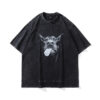 Doberman Printed Washing Water Vintage Vintage High Street Trendy Brand Loose Round Neck Short Sleeve T-shirt For Men And Women Street
