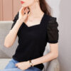 Clothes Women's T-shirt Women's 2026 New Summer Short-sleeved T-shirt French Palace Style Puff Sleeve Top Women's Autumn