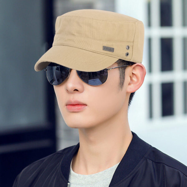 New Hat Men's Flat Top Military Cap Baseball Cap Men's Beach Travel Sun Protection Sun Hat Sports Casual Peaked Cap