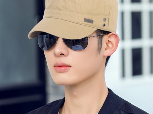 New Hat Men's Flat Top Military Cap Baseball Cap Men's Beach Travel Sun Protection Sun Hat Sports Casual Peaked Cap