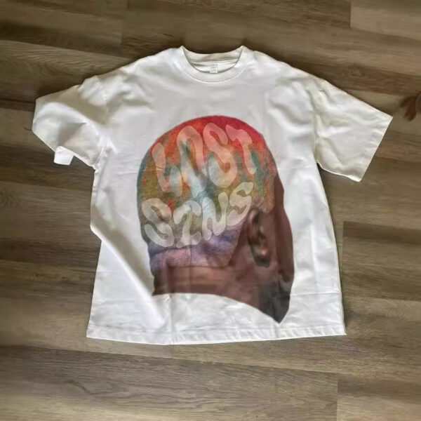 American Hip-Hop Character Print T-Shirt Casual Fashion Oversized T-Shirt Harajuku Gothic Retro Men's T-Shirt