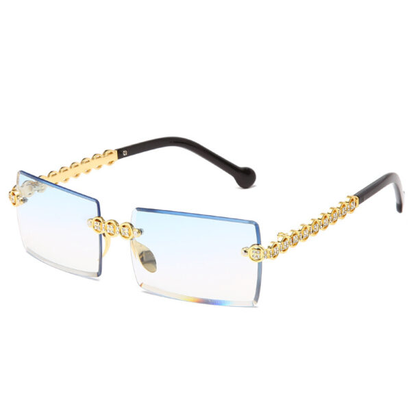 Spot Diamond Fashion Cut Edge Women's Sunglasses Street Shot Box Trend Sunglasses