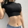 Strap Short-sleeved T-shirt. best summer fashionable t-shirt/Top .