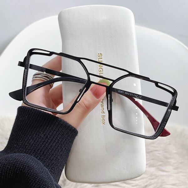 New Style Sunglasses Fashion Modern Metal Sunglasses Big Frame Glasses Slimming Beach Sunshade Mirror