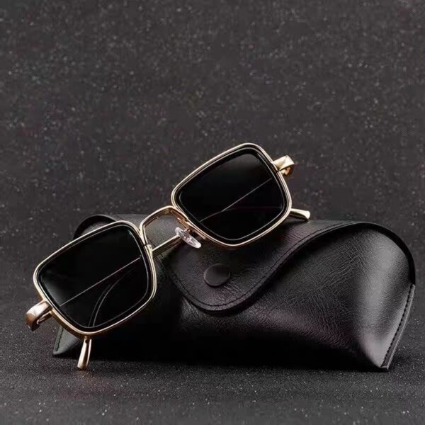 New Indian Sunglasses Square Glasses Retro Thick Edge Metal Trendy Men's Sunglasses