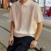 1O1CN01mNdbXU20yxL2zwT2i_!!2212079256919-0-cib MYQ Texture Knitted Polo Shirt Short T Men's Summer Loose Leck T-Shirt Korean Fashionable Short Sleeve Sweater