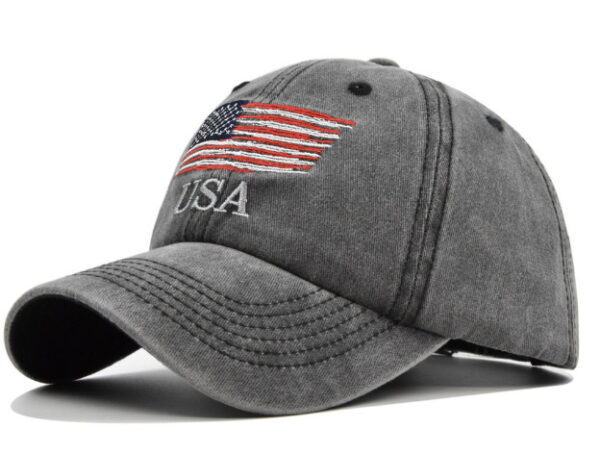 Cross-border European And American Washed Old American Baseball Cap Embroidered Peaked Cap USA Embroidered Baseball Cap