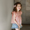 New Children's Girls' Sleeveless Hollow-out Flying Sleeve Strawberry Shirt T-shirt