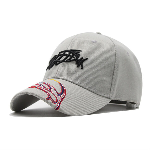 Cross-border New 3D Embroidered Fish Embroidery Baseball Cap For Men And Women Outdoor Fish Camouflage Baseball Cap Thickened Duck Tongue Sun Hat