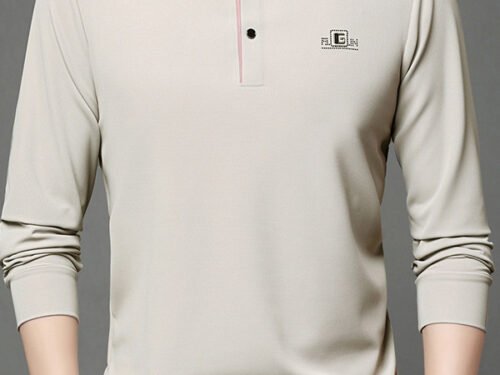 Long Sleeve T-shirt Lapel Polo Shirt Young And Middle-aged Men's Simple Thin Casual Bottoming Shirt T-shirt