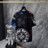 Cross-Border 2026 Summer New Style Ch Crow Horseshoe Print Cross Sanskrit Printed Short-Sleeved T-Shirt For Men And Women