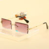 Frameless trimmed square sunglasses